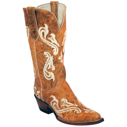 Ferrini Ladies 83161-15 Antique Saddle Genuine Leather Cowgirl Boots